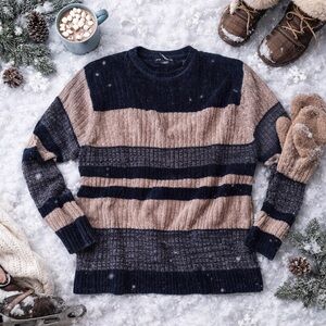 Croft & Barrow Chenille Stripe Sweater - Size XLT